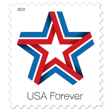 Star Ribbon 2019 - 5 Sheets 100 Pcs Unused Stamps for Mailing hot